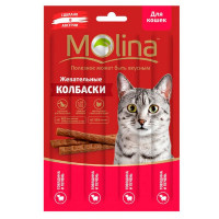 Лакомство MOLINA Говядина и печень жевательные колбаски, шт