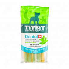 Лакомство TITBIT Dental+ профилактическое, палочка витая с сыром для собак мини-пород 30 г