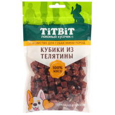 Лакомство TITBIT Кубики из телятины  для собак мини пород 100 г