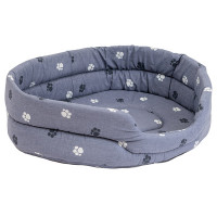 Лежак овальный стеган. 53*42*16см серый