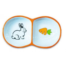 Миска КЕРАМИКАРТ для грызунов двойная 2х50мл, оранжевая