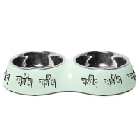 Миска металлическая двойная на пластиковой подставке Город, 2*0,22л, Triol