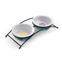 Миска TRIOL Глазурь керамическая на подставке 2х0,12 л