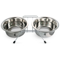 Миски TRIOL металлическая двойная на подставке 200 мл