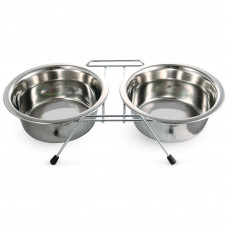 Миски TRIOL металлическая двойная на подставке 200 мл