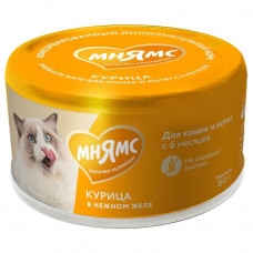Мнямс для кошек и котят старше 6 месяцев курица в нежном желе 80г