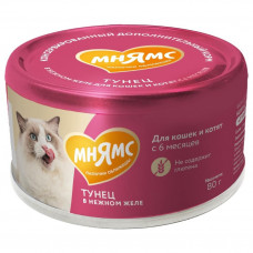 Мнямс для кошек тунец в нежном желе 80г