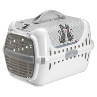 Moderna Cats in Love переноска 49х32х30 см с пластиковой дверцей, серая