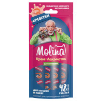 MOLINA Молина Функц. крем-лакомство с креветками д/взр.кош. Поддержка здорового метаболизма, 48г