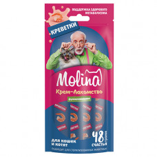 MOLINA Молина Функц. крем-лакомство с креветками д/взр.кош. Поддержка здорового метаболизма, 48г