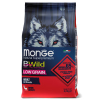 Monge Dog BWild LOW GRAIN 2,5 кг низкозерновой корм из мяса оленя для взрослых собак всех пород