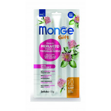 Monge Gift Skin support для кошек Мягкие палочки со свежей треской и красным клевером для здоровой кожи 15 г