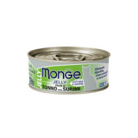 Monge jelly Adult cat для взрослых кошек с желтоперым тунцом и сурими, консервы 80 г