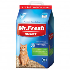 MR.FRESH Smart 18л древесный наполнитель для короткошерстных кошек