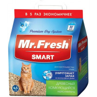 MR.FRESH Smart Наполнитель для туалета древесный для короткошерстных кошек 4.5 л
