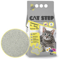 Наполнитель комкующийся минеральный CAT STEP Compact Grey Summer Field 10л