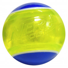 NERF, Игрушка для собак, Мяч светящийся прозрачный, сине-зеленый, 8 см, 54500