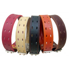 Ошейник кож. 45/2 кожа усиленная на привязь натур.,размер 47-62 см.