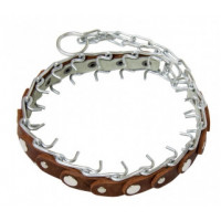 Ошейник ЗООНИК строгий проволочный с кожей и цепью 3 мм 50-70 см