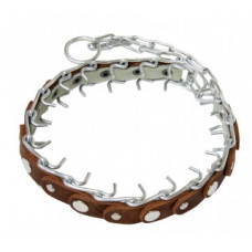 Ошейник ЗООНИК строгий проволочный с кожей и цепью 3 мм 50-70 см