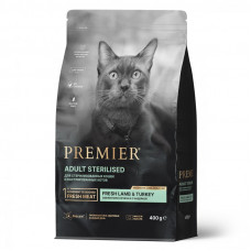 PREMIER Cat adult sterilised для стерилизованных кошек свежее мясо ягненка с индейкой 400 г