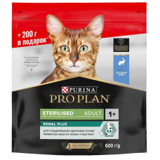 PURINA Pro Plan Sterilised Renal Plus для стерилизованных кошек с кроликом 600 г