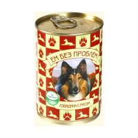 ЕМ БЕЗ ПРОБЛЕМ Консервы для собак Говядина с рисом 410г