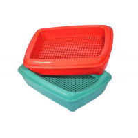 Туалет ДАРЭЛЛ Zoo-M глубокий под наполнитель + рамка-сетка 43х30х12 см