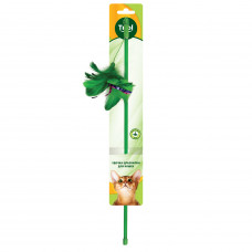 Triol Удочка дразнилка Зеленые перья100/500мм