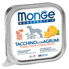 Monge Dog Monoprotein Fruits консервы для собак паштет из индейки с цитрусовыми 150 г