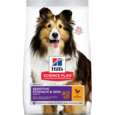 Hill's Science Plan Adult Sensitive Stomach&Skin 12кг для собак с чувствительным желудком и кожей с курицей