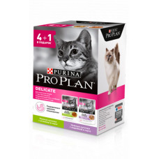 Pro Plan Delicate пауч инд/ягненок 4+1 АКЦИЯ , Проплан для кошек (консервы, паучи)