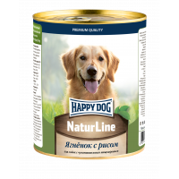 Happy dog банка с ягненком и рисом 970 г