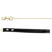shz3011 поводок-цепь с кож. ручкой змейка золотистый, triol, 3x1100мм
