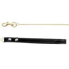 shz3011 поводок-цепь с кож. ручкой змейка золотистый, triol, 3x1100мм