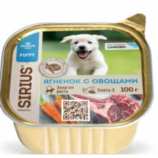 SIRIUS для щенков с ягненком, овощами и рисом 100 г
