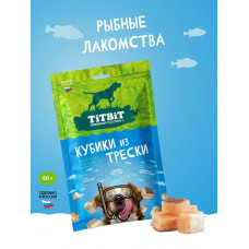 Титбит Кубики из трески д/собак 80г