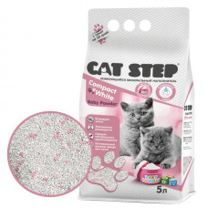 Cat Step 20313013 Комкующийся минеральный наполнитель CAT STEP Compact White Baby Powder, 5 л