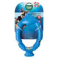 Игрушка для собак из термопластичной резины Рыбка с плетеной веревкой, 220мм, серия AQUA