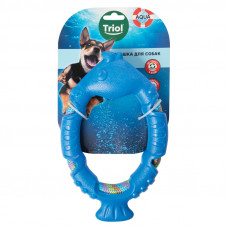 Игрушка для собак из термопластичной резины Рыбка с плетеной веревкой, 220мм, серия AQUA