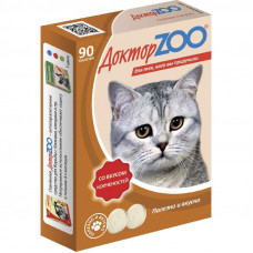 Доктор Зоо С копченостями 90таб витамины для кошек