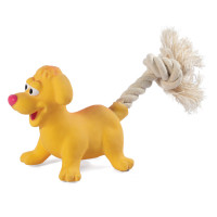 Игрушка MINI DOGS для собак мелких пород из латекса Собачка с веревкой,85/180мм