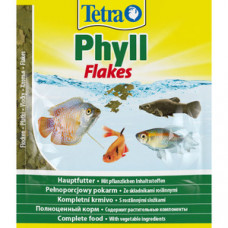 TetraPhyll 12 гр Хлопья, корм для растительноядных рыб,