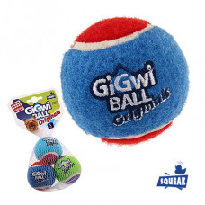 GiGWi Мяч с пищалкой теннисная резина 3шт 4,8см