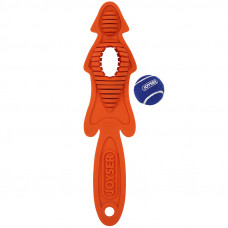 Игрушка для собак JOYSER Slimmy Маленькая шкура лисы из резины с мячом-пищалкой S/M оранжевая, 38 см