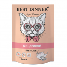 BEST DINNER суфле с индейкой для стерилизованных кошек 85 г