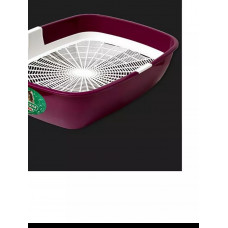 Туалет д/кош СИБИРСКАЯ КОШКА АЛЬБУС с сеткой, 50*38*12,3, малиновый