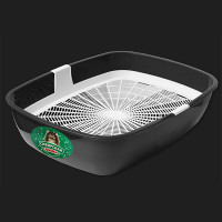 Туалет д/кош СИБИРСКАЯ КОШКА АЛЬБУС с сеткой, 50*38*12,3, серый