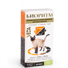 Витаминно-минеральный корм VEDA Биоритм для кошек со вкусом кролика 48 шт