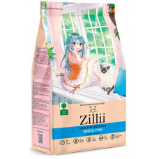 ZILLII Sensitive Digestion 400г Для взрослых кошек с чувствительным пищеварением Белая Рыба с Лососем
